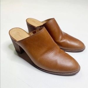 Madewell The Harper Mule Slides Saddle Brown Sz 9